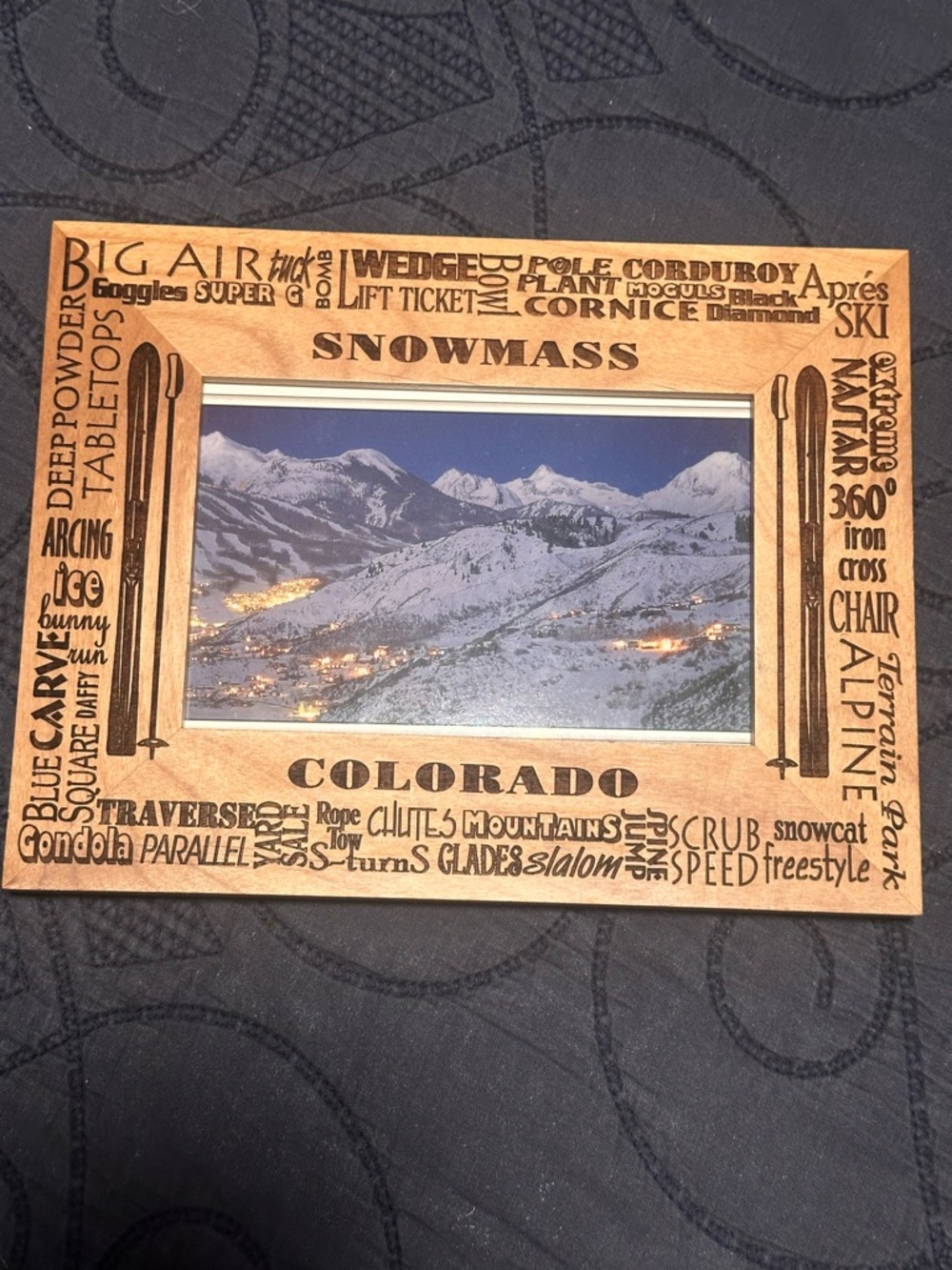 Snowmass Colorado Wooden Photo Frame Natural Wood for 4x6 picture